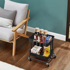 Melody House 2-Tier Utility Rolling Cart Storage Sofa Side Table - Image 5