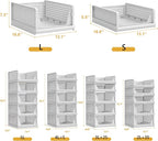Proarea 5 Pack Stackable Plastic Storage Basket Closet Organizer Bin Foldable - Image 3