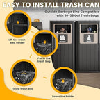 2pcs Outdoor Trash Can Waterproof Resin Garbage Can - Image 5