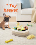 Small Woven Basket, 13.5 x 9.5 x 5 Inches, Storage Basket - Image 5