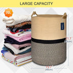 COMSE Extra Large Blanket Basket, Tall Woven Storage Basket, Nursery Hamper - Image 3