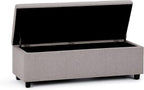 SIMPLIHOME Avalon 48 inch Wide Contemporary Rectangle Storage Ottoman Bench in - Image 5