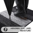 Kitinjoy Indoor Outdoor Door Mat, 30x17 Non-Slip Absorbent Dirt Trapper - Image 2