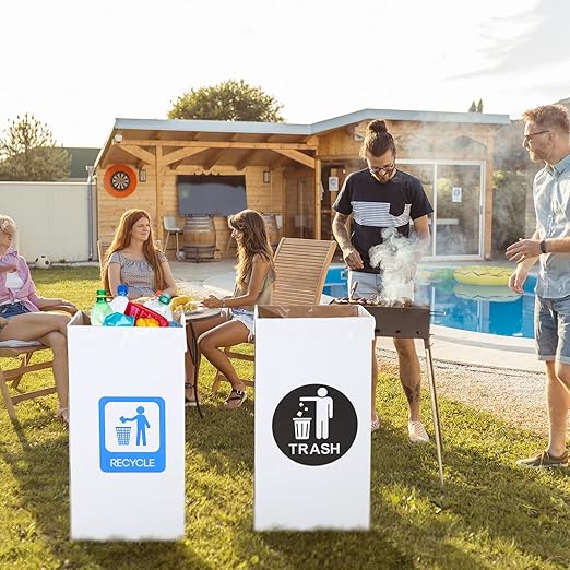 Tioncy 5 Pcs 30 Gallon Corrugated Cardboard Trash Cans Recycling Bins - Image 6