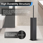 BVL Toilet Brush and Holder Set Black Stainless Steel 304 Square Freestanding - Image 3