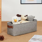 DULLEMELO Soft Cotton Fabric Bathroom Storage Baskets 2 Pack Fabric Shelf - Image 3