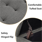 Storage Ottoman Bench with 2.56-inch Thick Seat, 31.5 inch Nesting Ottoman Set - Image 4