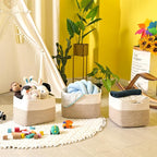 Storage Baskets for Organizing, Woven Cotton Rope Basket for Storage Books - Image 6
