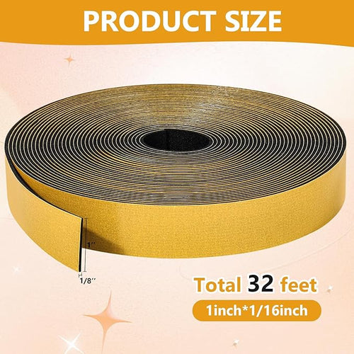 32Feet Weather Stripping Seal for Door Window, High Density Foam Tape, - Image 2