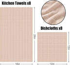 Homaxy Microfiber Kitchen Towels and Dishcloths Set, 12 Pack Soft and Absorbent - Image 6
