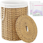 Laundry Basket with Lid Round Rattan Laundry Hamper with Lid and Handles 29.1 by SETVSON