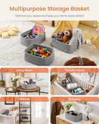 Small Woven Basket, 13.5 x 9.5 x 5 Inches, Storage Basket - Image 3