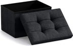 Ornavo Home Small Storage Ottoman Foldable Collapsible Rectangle Linen Ottoman by OrnavoHome