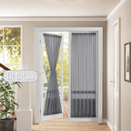 Tollpiz Sheer Door Curtain Closet Linen Textured Curtains Sheer Doorway Light - Image 2