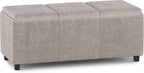 SIMPLIHOME Avalon 42 inch Wide Contemporary Rectangle Storage Ottoman in by SimpliHome