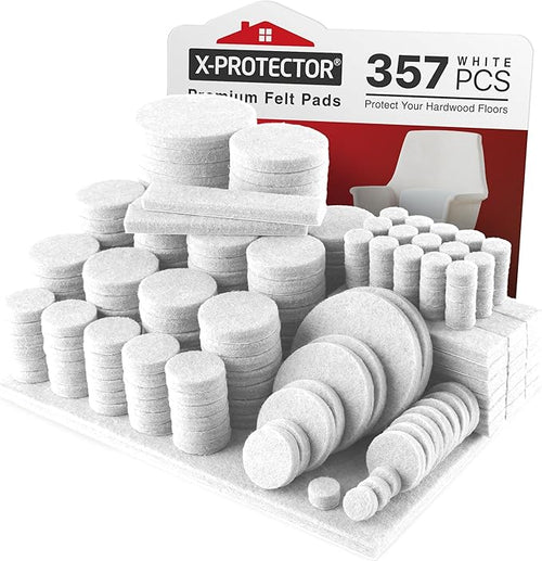 357 pcs White Felt Furniture Pads X-Protector! Huge Quantity of Furniture Pads by X-Protector