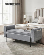 SONGMICS Storage Bench with Armrests, Ottoman - Image 2