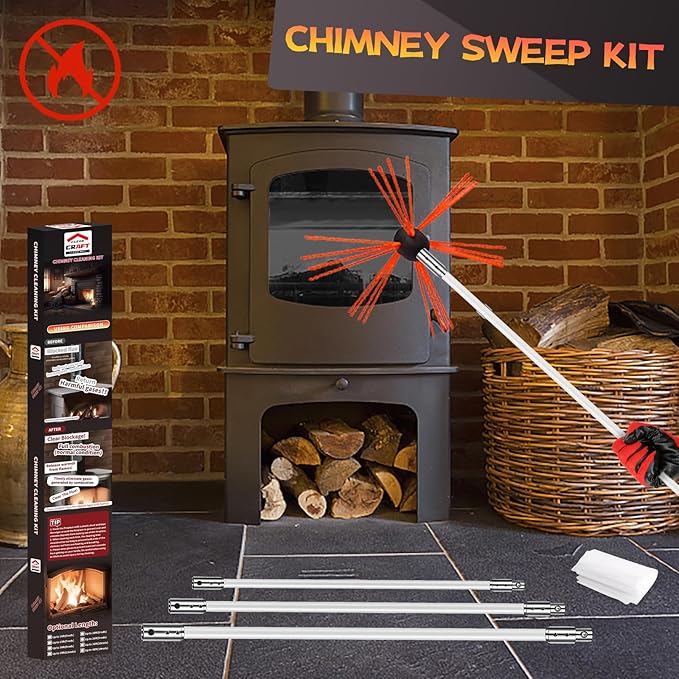 26 Feet Chimney Sweep Kit, Chimney Cleaning Kit - Image 7