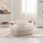 60L Large Laundry Basket with Leather Handles - Image 3