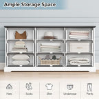 9 Drawer Dresser for Bedroom, Rustic Farmhouse Dresser - Image 4