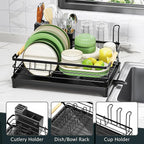 Epicano Dish Drying Rack for Kitchen Counter, Space-Saving Dish Rack, Rustproof - Image 3