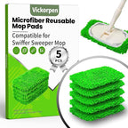 5 Pack Wet Mop Pads Refills for Swiffer Sweeper Mop Microfiber Reusable by Vickorpen
