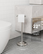 Toilet Paper Holder Stand, Brushed Nickel Toilet Paper Holder Free Standing - Image 9