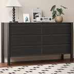 Dresser for Bedroom with 6 Drawers, Wooden TV Stand, Closet Clothes Organizer by ROMMAK