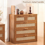 LEYAOYAO Rattan Dresser for Bedroom Set of 2, 33.5" Tall Chest of Drawers - Image 4