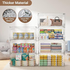 BROVIEW Clear Stackable Storage Bins Drawers, Open Front Large Plastic Storage - Image 5