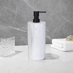 Matte White Shampoo Dispenser Modern Refillable Pump Bottle - Image 9