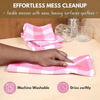 Native Fab Pink Checked Kitchen Towels 16"x26" - Image 7