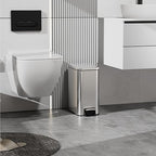 Small Trash Can with Lid Soft-Close, 6 L/1.6 Gal Bathroom Garbage Can with - Image 3