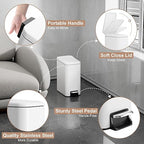 Small Trash Can with Lid Soft-Close, 6 L/1.6 Gal Bathroom Garbage Can with - Image 6