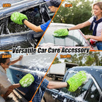 Car Wash Mitt Microfiber, Premium Chenille Microfiber Wash Car Mitts Sponge - Image 7