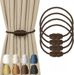 Magnetic Curtain Tiebacks Rope Tie Backs 4 Pack Decorative Window Holdbacks by CurtainTiebacks