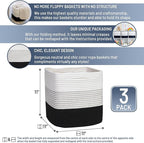 NaturalCozy Storage Cubes 11 Inch Cotton Rope Woven Baskets - Image 2