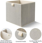 Storage Baskets, 11.8-Inch Woven Fabric Bins, Storage Cubes - Image 5