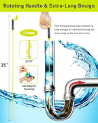 35inch Drain Clog Remover, Drain Cleaner Hair Clog Remover - Image 2