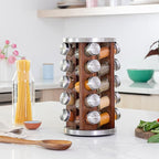 Orii 20 Jar Dark Acacia Wood Spice Rack - Image 2