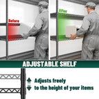 68.1"W Storage Shelves 2500LBS Wire Shelving Unit, Garage Shelving Heavy Duty - Image 7