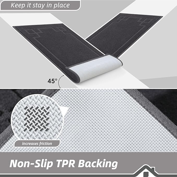 BEQHAUSE Door Mat 24" x 60", Non-Slip Door Mats Indoor Entryway Rugs Washable - Image 3