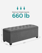 SONGMICS Storage Ottoman Bench, Foot Rest - Image 3