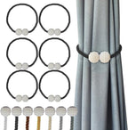 Hion Magnetic Curtain Tiebacks Black 6 Pack, Curtain Tiebacks Buckles Holdbacks by Hion