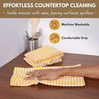 Native Fab 6 Pack Gingham Mini Check Kitchen Hand Towels Set - Image 6