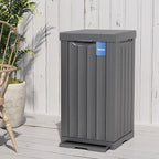 EAST OAK 31 Gallon Outdoor Trash Can | Waterproof Resin Garbage Can - Image 10
