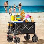 Big Rubber Wheels Beach Wagon Cart Foldable, 9x3 All-Terrain Wheels, Heavy Duty - Image 7
