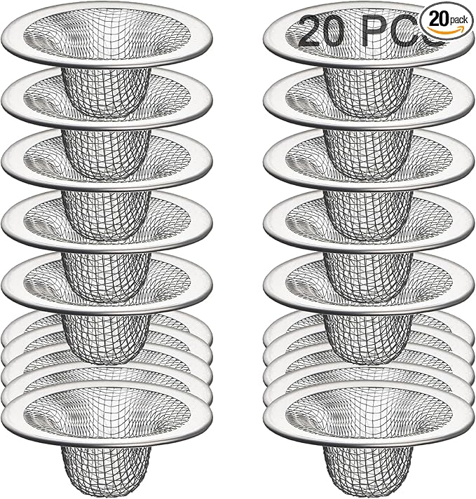 20Pcs Small Drain Mesh Basket, 2.125'' Bathroom Sink Drain Strainer Screen Mesh by Beyoslf