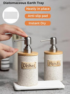 Kitchen Soap Dispenser Set, Ceramic Hand and Dish Soap Dispenser Set - Image 8