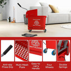 HOMCOM Compact Mop Bucket with Wringer on Wheels - Image 8